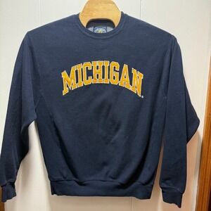 Steve Barrys Michigan Wolverines Crewneck Sweatshirt Blue Mens Size Large Vtg